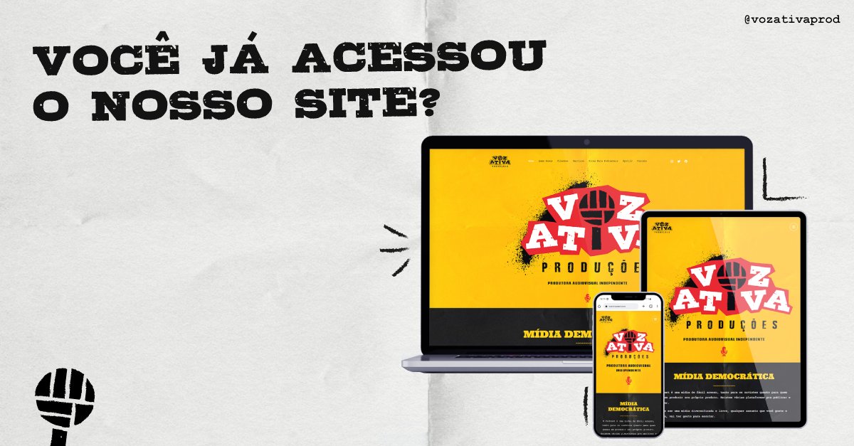 vozativaprod's tweet photo. Novidade Voz Ativa! 

Agora temos um site só nosso! Contamos um pouco mais sobre nosso começo e sobre nossa equipe, além de mostrar mais sobre nossos clientes e os serviços que oferecemos! 

Quer conhecer um pouco mais sobre quem somos? Então cola aqui: https://t.co/R1rWFQZhdb https://t.co/PvxNZkdwyg
