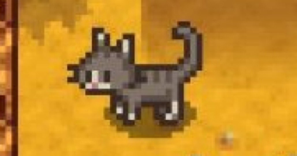 littleguysever's tweet photo. little guy alert! stardew valley cat, my best friend stardew valley cat. https://t.co/nfFIJkU9QM