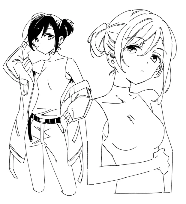 首とか細く描く練習 