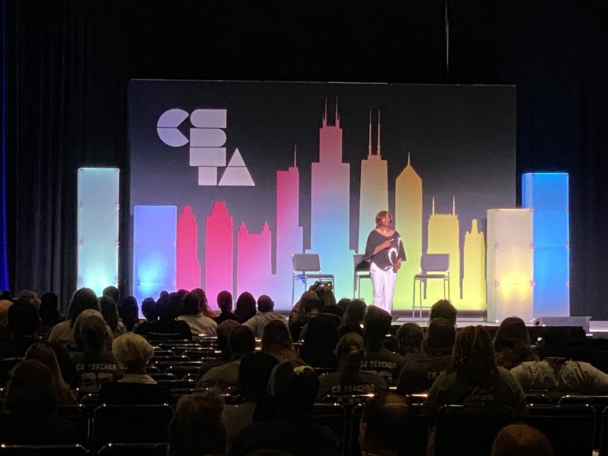 BTwarek's tweet photo. Every child deserves a 100% chance to go into computer science. #CSTAEquityFellow @AnitaDebarlaben is making this possible for girls and students who look like her and challenges all teachers to do the same at #CSTA2022. 👏🏼 #CSforAll https://t.co/FGPhwClVgE