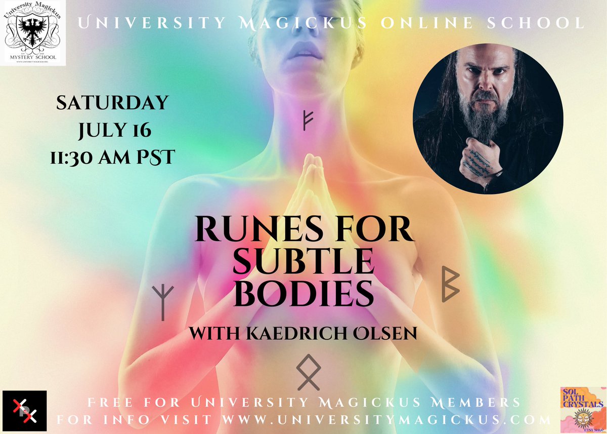 eventbrite.com/e/runes-for-su… Free for university magickus members using the membership allowance, for info visit patreon.com/universitymagi… We pick up where we left off exploring the subtle bodies in the norse tradition.
This time, we go deeper into how to work with the subtle bodies.