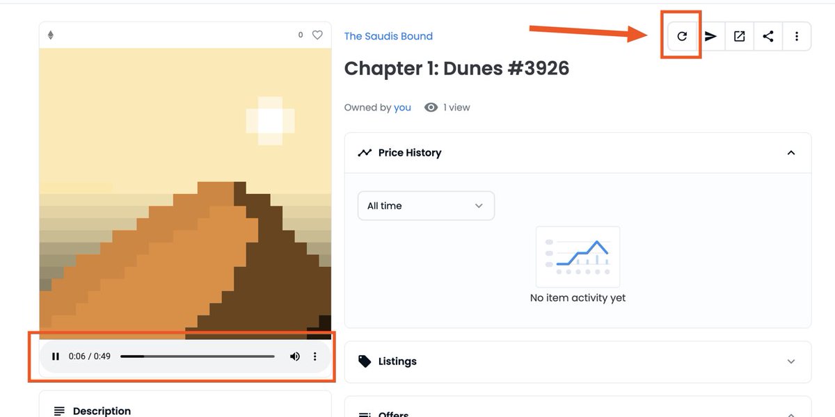 TheSaudisNFT's tweet photo. ALHAMDULILLAH ! 🇸🇦 

On-chain announcement: 
SaudiBound Tokens (SBTs) now have the MAX BIDDING functionality for the ears🎵

Refresh your metadata to begin listening to the beginning of the journey ⌛️ 

#MAXBIDDING 🔥 https://t.co/PARiTasfya