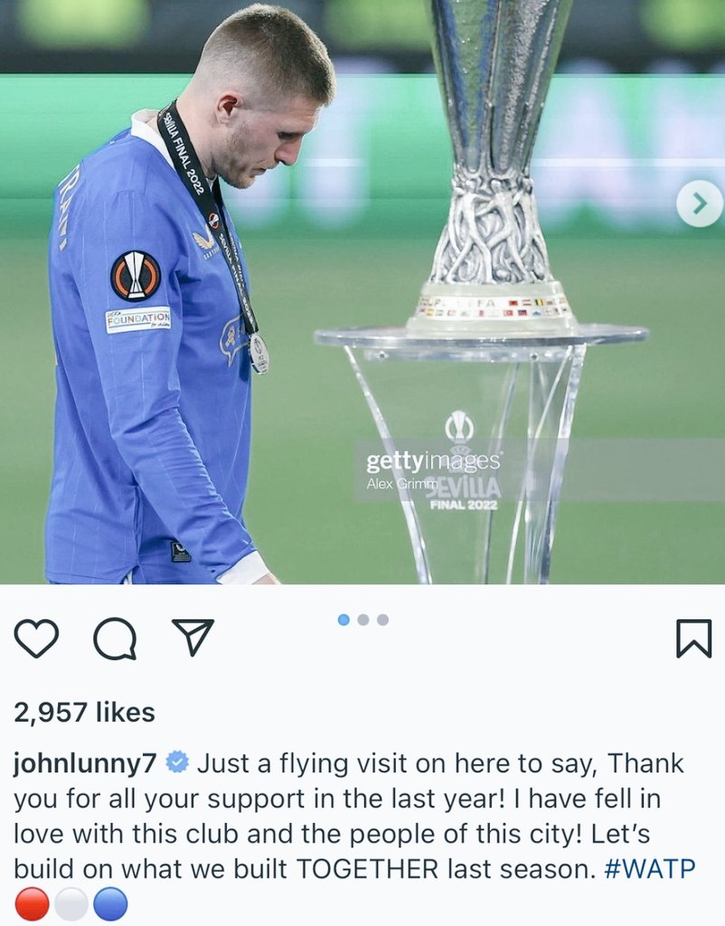 Lovely from Lundstram on IG. Guy is class.