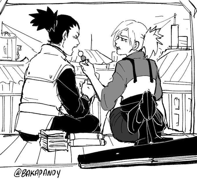 Allows myself one (1) ShikaTema doodle….as a treat…. 