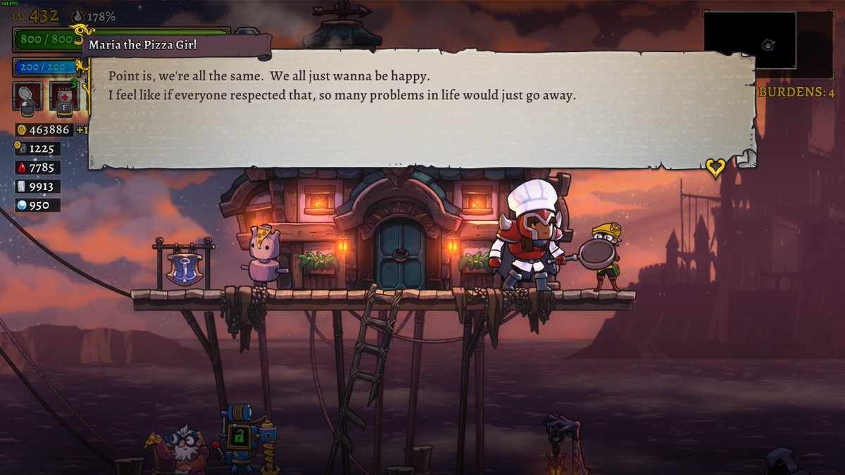 MasonCree's tweet photo. Rogue Legacy 2 dropping some truth bombs https://t.co/zKsJDV81CJ