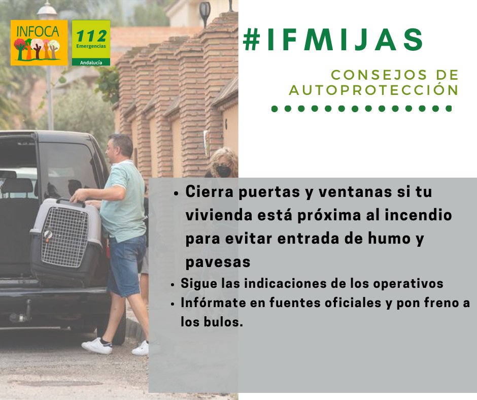 E112Andalucia's tweet photo. #IFMijas La prevención y la autoprotección serán siempre tus mejores aliados en caso de emergencia. Sigue nuestros #Consejos112 👇, difunde seguridad y frena los bulos 🚫. https://t.co/w20mdg4K6A