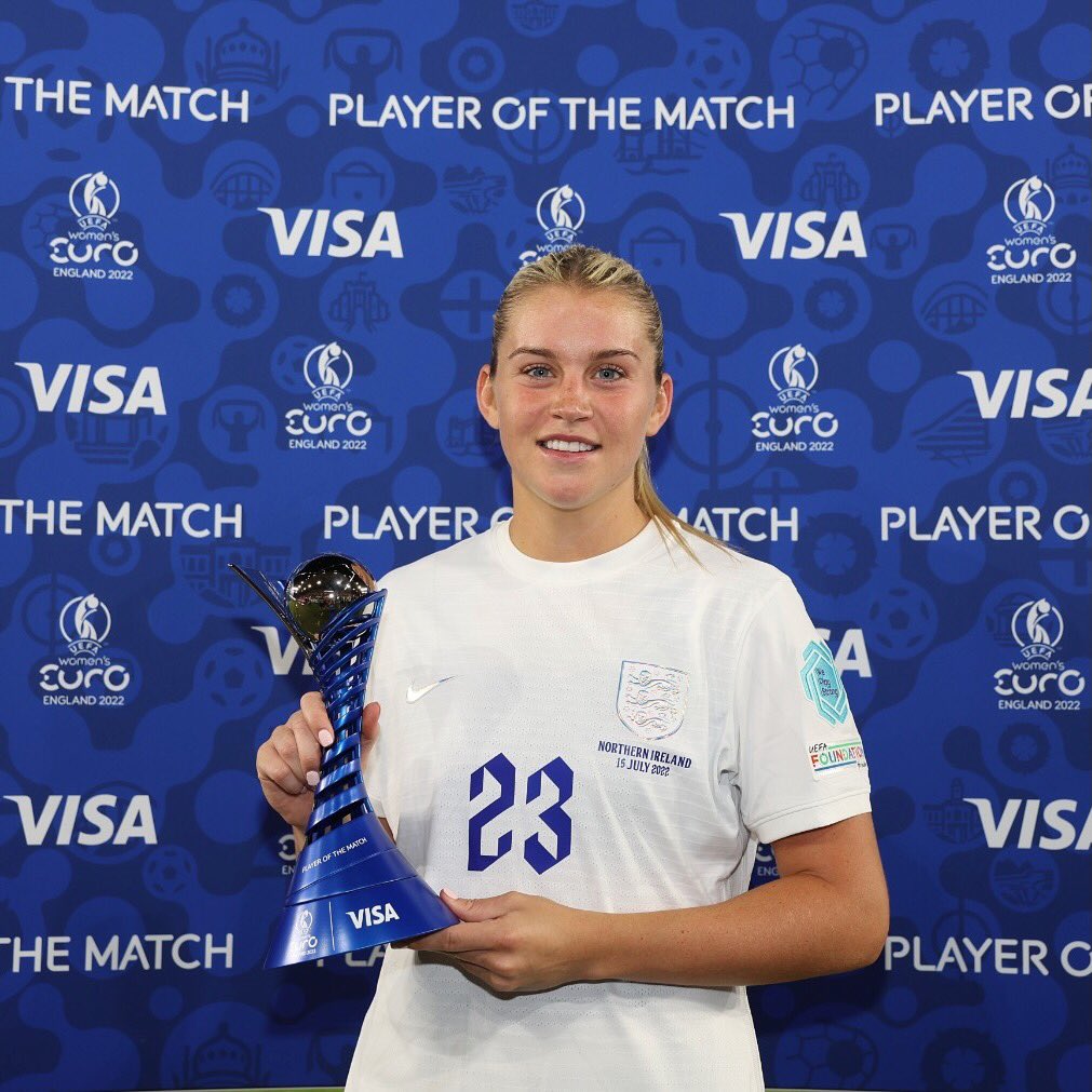 VisaUK's tweet photo. What a stand-out performance from Alessia Russo, the #VisaPOTM π
π
π₯ Immediate impact in 3 minutes
β½οΈ Came off the bench to score twice!
π Linked up the attack
π Pass accuracy of 86%
πββοΈ Covered 5.1km in just 45 minutes!
#WEURO2022 #NIRvENG @WEURO2022 https://t.co/FOlCFTrVHT