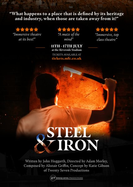 CassonBrian's tweet photo. Absolutely loved Steel and Iron this evening! Everyone from Middlesbrough should see this play. Fantastic performance from @bernieslaven too! https://t.co/N1rkaqH4Uo
