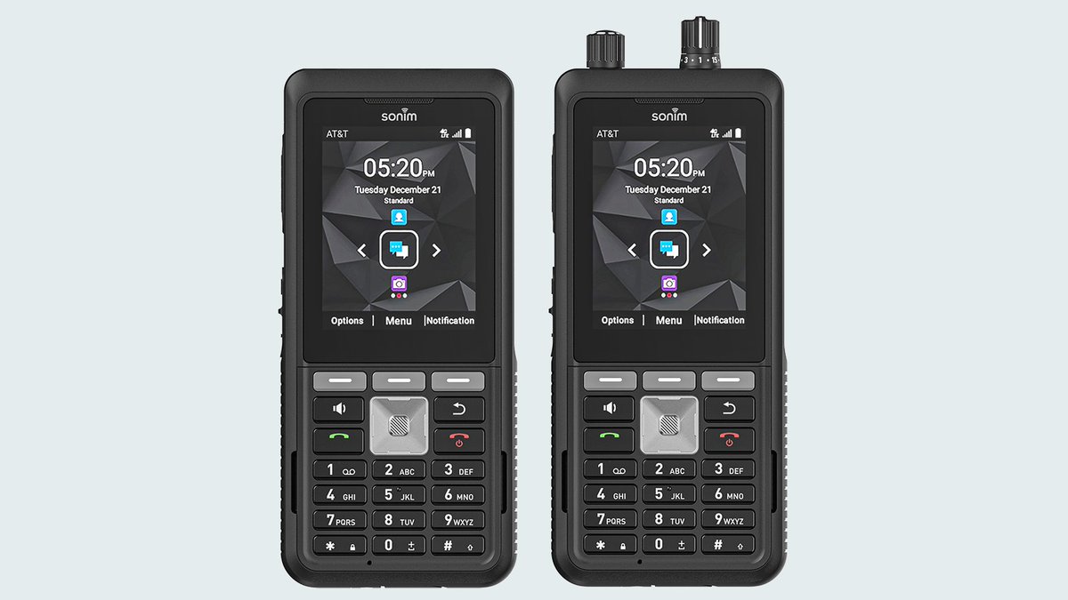 sonimtech's tweet photo. Introducing Sonim’s newest #ultra-rugged device, the XP5plus, now available at @ATT. Built #FirstNet Ready®, the #XP5plus is available in both traditional device configuration and with the addition of two easy-to-use controls knobs for channel select and volume control. https://t.co/OMIHe4xJoJ