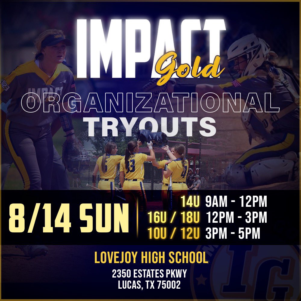 Impact Gold 18u National - Rodriguez (@oldacct18uignr) on Twitter photo Org Tryouts coming up❗️ Save the date❗️Let’s goooo! #betheimpact <a href="/ImpactGoldOrg/">Impact Gold Fastpitch</a> Org Tryouts coming up❗️ Save the date❗️Let’s goooo! #betheimpact <a href="/ImpactGoldOrg/">Impact Gold Fastpitch</a>