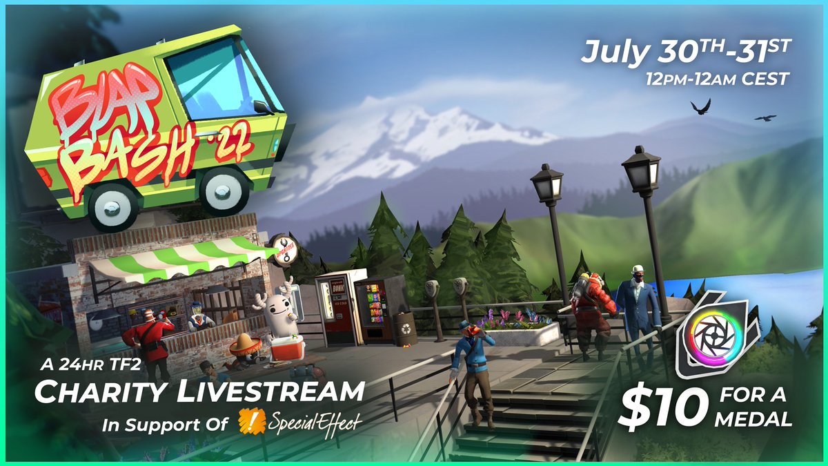 Hey you, it's BlapBash 2022! 

Featuring a 2-day TF2 Charity event, with two 12hr Livestreams in aid of <a href="/SpecialEffect/">SpecialEffect</a> , starting at 12PM CEST on July 30th-31st!

Donations are open: donate.blapature.org