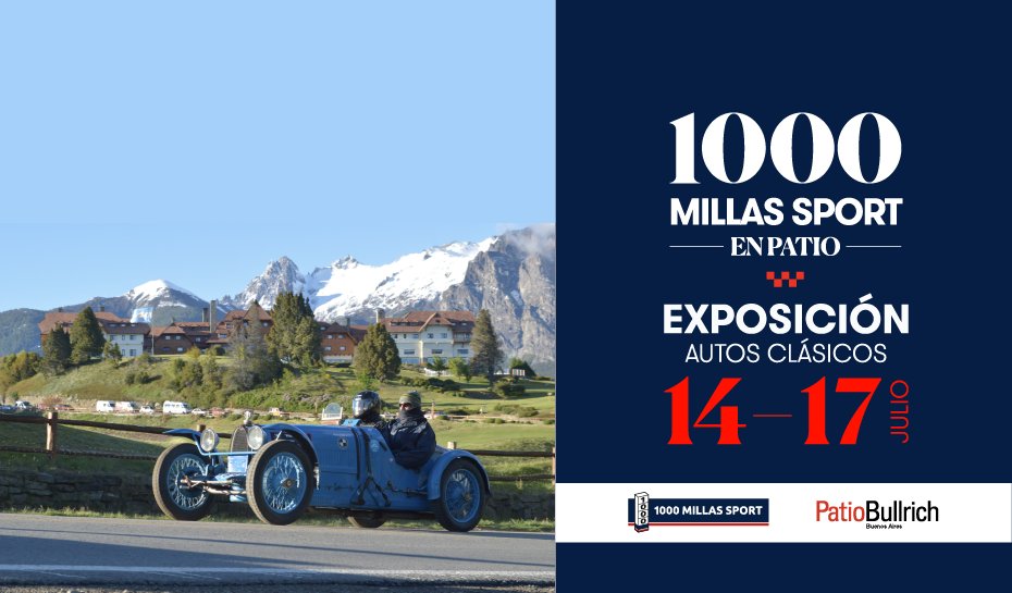 elpatiobullrich's tweet image. Hasta el 17 de julio te esperamos de 10 a 20h con una increíble exhibición de autos clásicos de @1000millassport 🏁 Además podés participar por una estadía en el Hotel Llao Llao para ir a ver la carrera. ¡No te lo podés perder!
