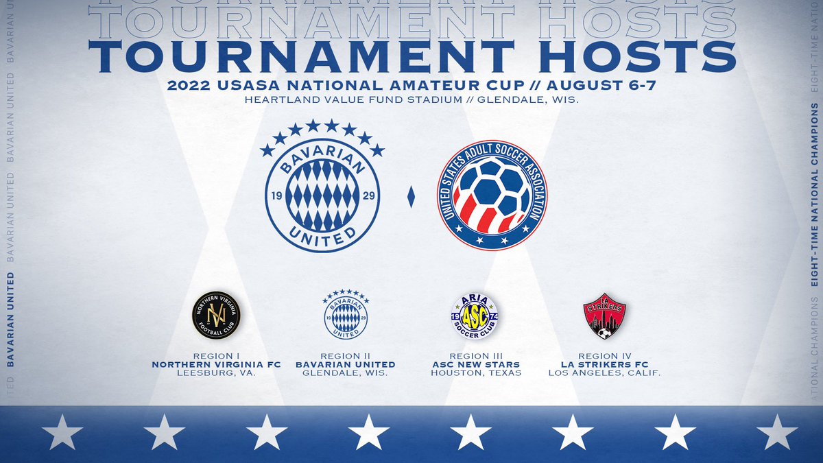 We are very excited to be named as hosts for the @USAdultSoccer National Amateur Cup Championships! 8/6 2pm ASC New Stars vs Nova 8/6 5:30pm Bavarian vs LA Strikers