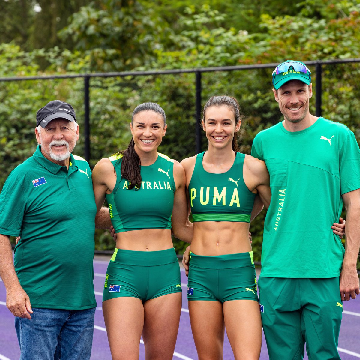 Pretty awesome to have 3 members of our squad over here lead by our amazing coach Gary ❤️ Henry is on tonight in the Long Jump, Jacinta is on Monday in the 200m and I’m on next Saturday in the 100m Hurdles. Let’s go team! 🔥