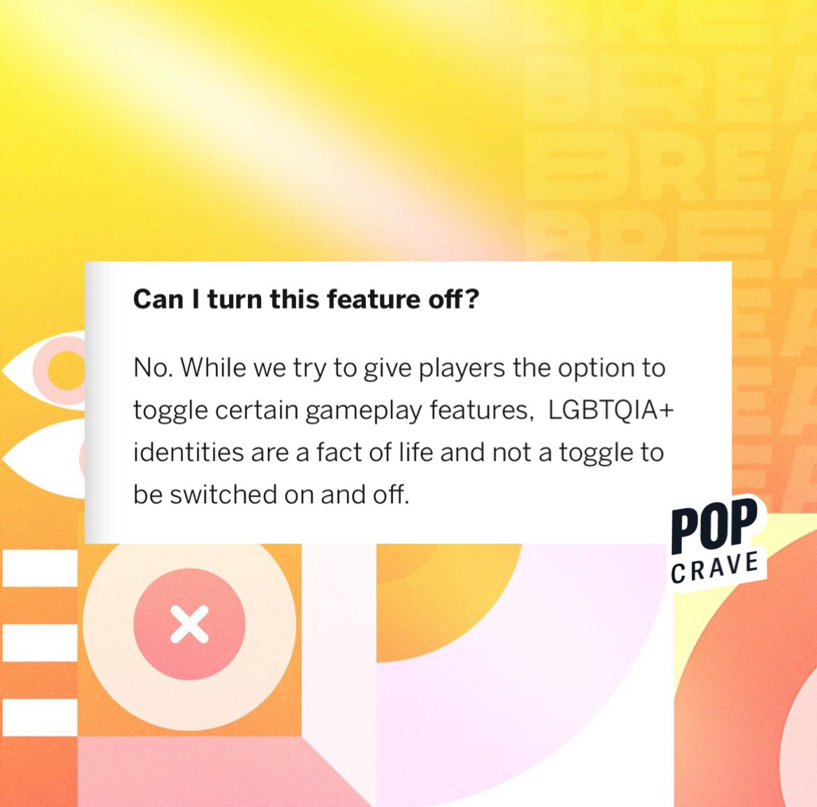 PopCrave's tweet photo. ‘The Sims 4’ introduces sexual orientations in its ‘Create a Sim’ mode, allowing users to assign a series of attraction parameters for their Sims. 

EA says the feature will not be able to be turned off. https://t.co/VY5S45XrZl