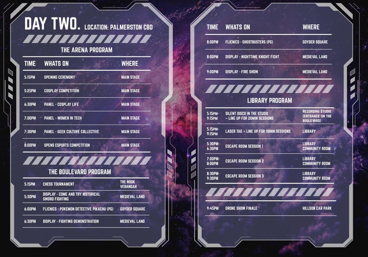 Athina_PB's tweet photo. Geekfest TopEnd 2022
Day 2 is going to be huge!
Tonight from 5pm, Palmerston CBD. https://t.co/evpG0v6SMZ