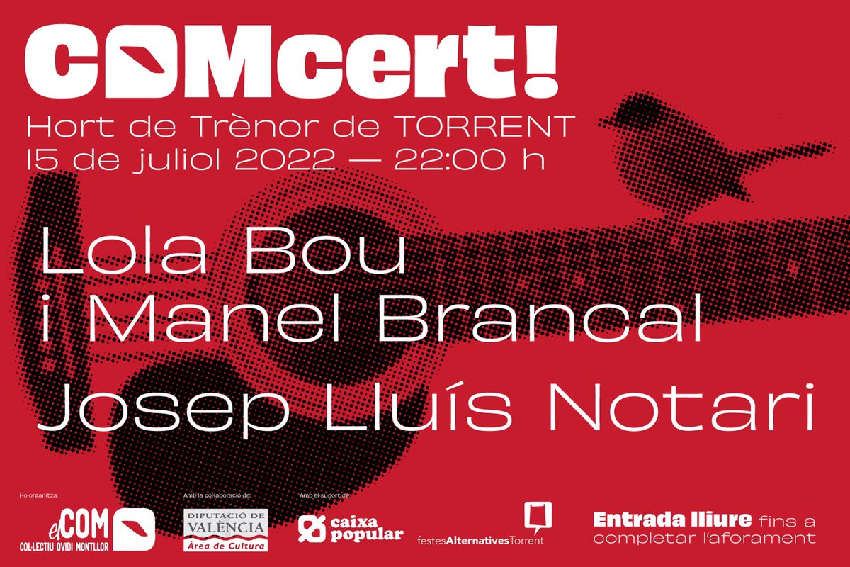 PremisOvidi's tweet photo. Amb @lolabounivers i @BrancalManel tanquem la nit a l'Hort de Trènor de Torrent. La següent cita serà el 27 de juliol a Sagunt amb el concert de Dani Miquel. Salut i música!

#COMcerts #SomElCOM https://t.co/iRATa1GydE