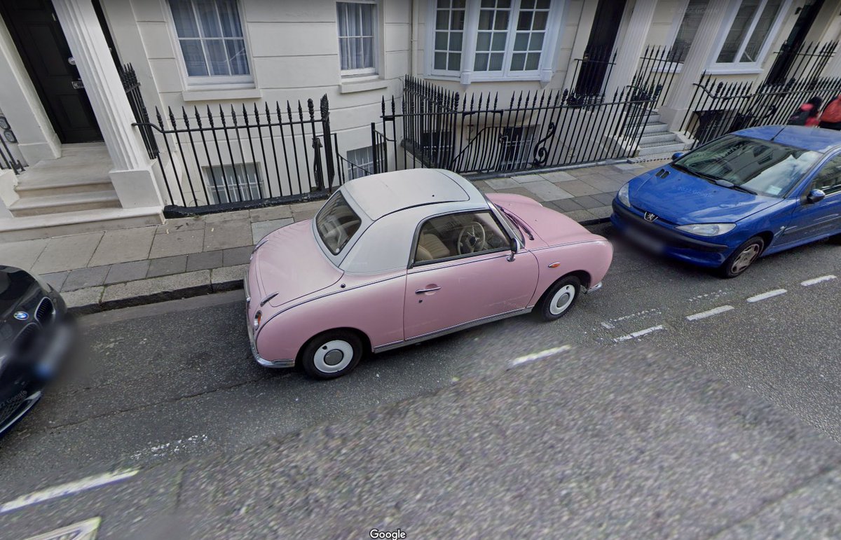 Cars_SV's tweet photo. Have you ever seen a cuter car than this Pink Nissan Figaro?
This is 100% a @friendshapedcar, and it's in pristine condition, the perfect city commuter
Street parked in London, England - February 2022 #SV_Quirky #SV_Colors #StreetViewCars https://t.co/ZzunbdOzp2