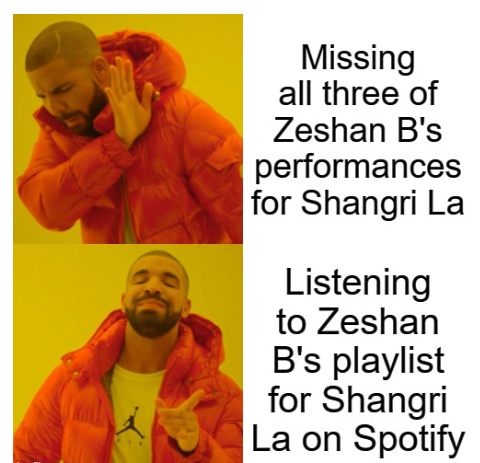 Missed all three of our Zeshan B (<a href="/zeshanb/">Zeshan Basra</a>) event’s last week? Click the link to listen to his Spotify playlist he created for <a href="/hi_shangrila/">Shangri La Museum</a> that includes his music as well as some of his favorite tracks during his residency.

open.spotify.com/playlist/5pufh…