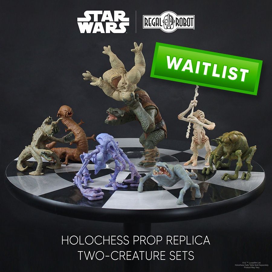TomSpinaDesigns's tweet photo. Our other biz @RegalRobot has completed shipping all #Holochess orders and we’ve got a handful of extra numbered-edition sets. Join the waitlist if you'd like to own some of these pieces with lineage to the original stop-motion puppets! https://t.co/Eg7ksaLoVX #Dejarik #StarWars https://t.co/MPXk5dgMHy