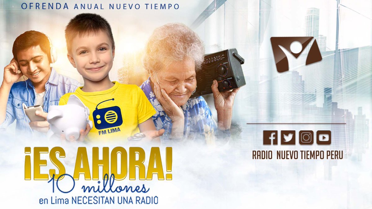 🚨#EsAhora el momento para que #Lima escuche de Jesús a través de una radio en FM 😱😱😱  ¿Te imaginas? Más de 10 millones de personas escucharán Radio Nuevo Tiempo.
🗓️Este 23 de julio participa en la #OfrendaAnualNT 🥳 y hagamos realidad este sueño 🙌🏼 📻
