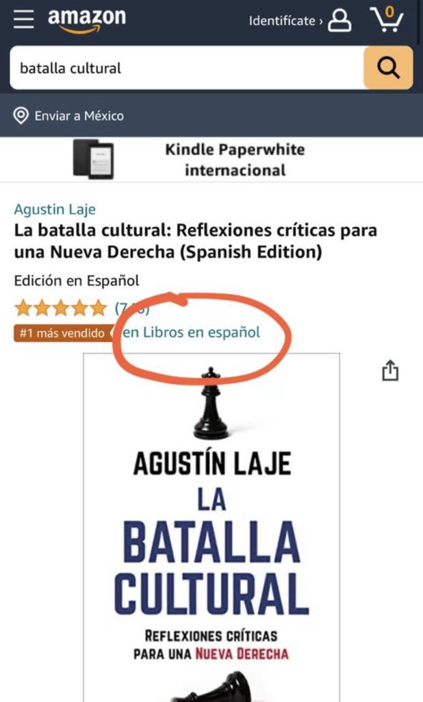 AgustinLaje's tweet photo. Mi nuevo libro continúa como el Libro Más Vendido en Español en Amazon. Fue publicado en marzo, y sigue encabezando los rankings.
Amazon acaba de darle un gran descuento como premio!! Comprándolo ahora, sale mucho más barato:

https://t.co/KQ1o42WjOP https://t.co/ctUnktHm5f