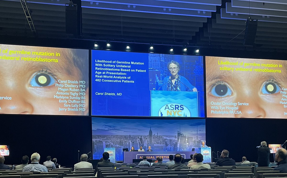 After my summer research internship in Ocular Oncology, I was particularly excited for the ocular oncology symposium at this year’s #ASRS2022 featuring my mentor, Dr. Shields’ fascinating study on Solitary Unilateral Retinoblastoma! Congrats <a href="/carolshields111/">carol shields</a> &amp; co-authors!