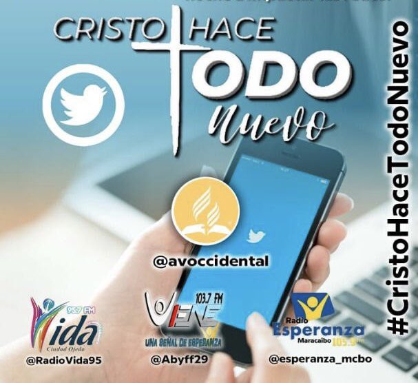 AdventistaOjeda's tweet photo. #CristoHaceTodoNuevo,@Radiovida95, @Esperanza_fm, @Abyff29 y @avoccidental https://t.co/3Jyw3YPLJV