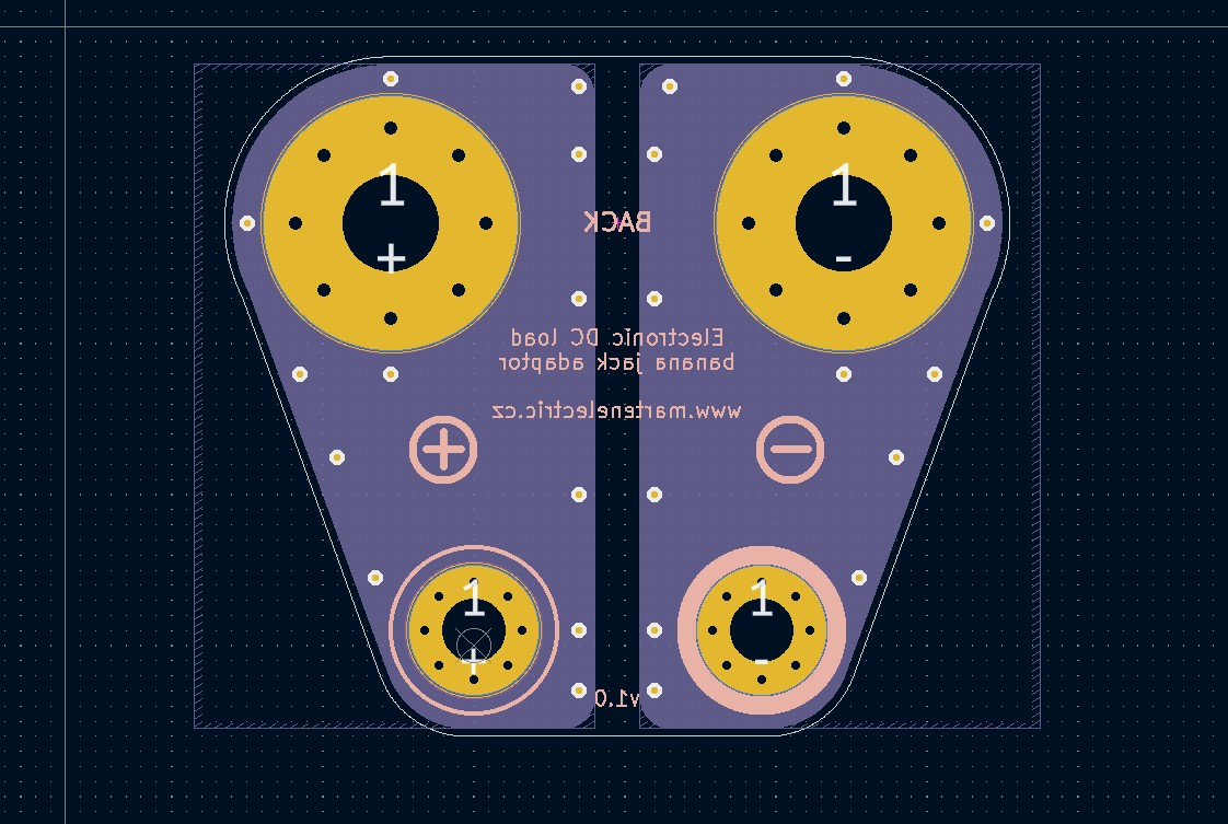 MartenElectric's tweet image. Finally I have designed your own banana jack adaptor for those pesky DC load with spade connectors terminals only. Far from original idea, but why reinvent the wheel? Gerbers soon on martenelectric.cz #dcload #electronic #martenelectric #pcb #kicad #bananajack #Copycat #wip