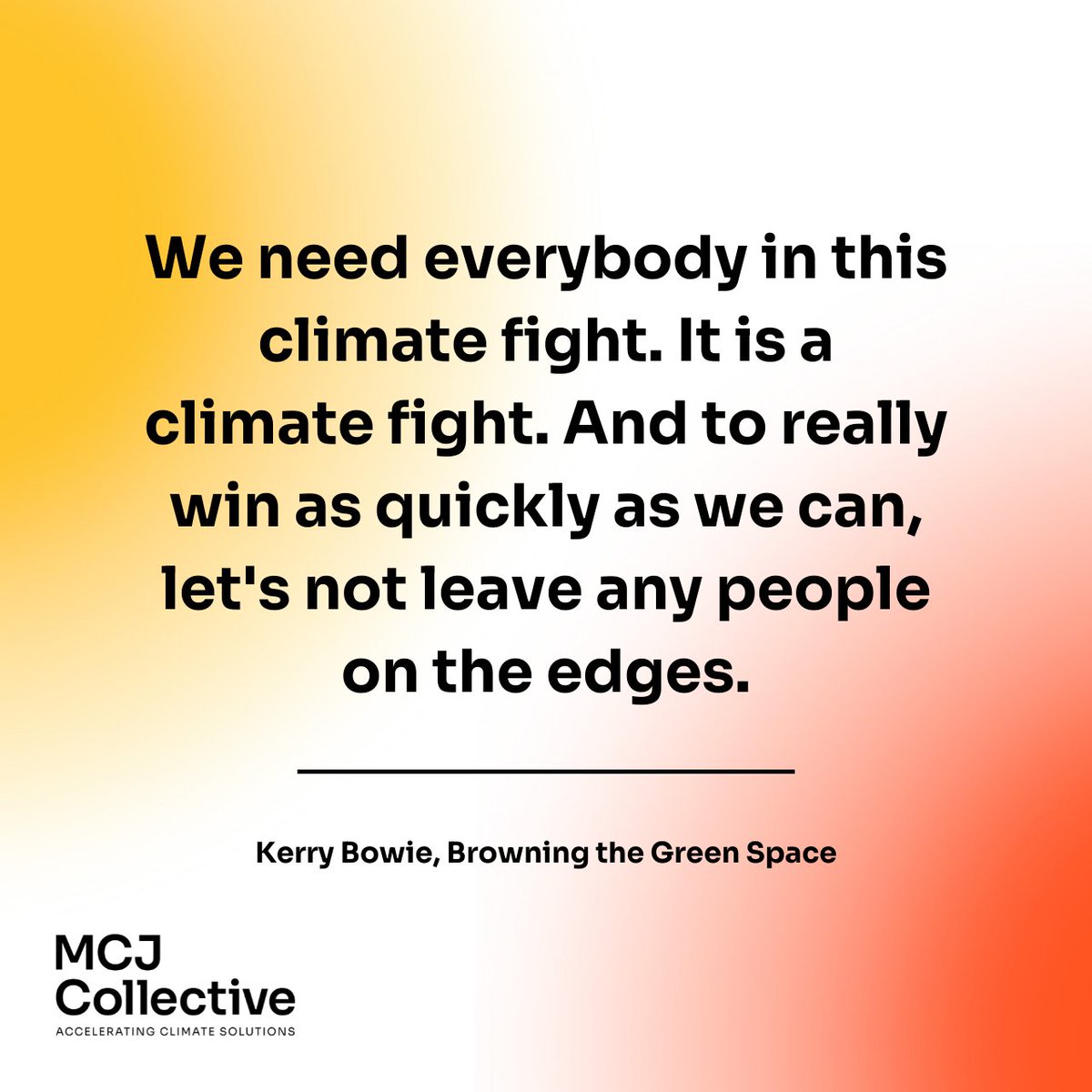 We had an insightful conversation this week with Kerry Bowie of <a href="/BGSMatters/">Browning the Green Space</a> about the importance of bringing people of color and women into climate solutions, future innovation, and jobs.

Take a listen and tell us what you think: mcj.news/ep217