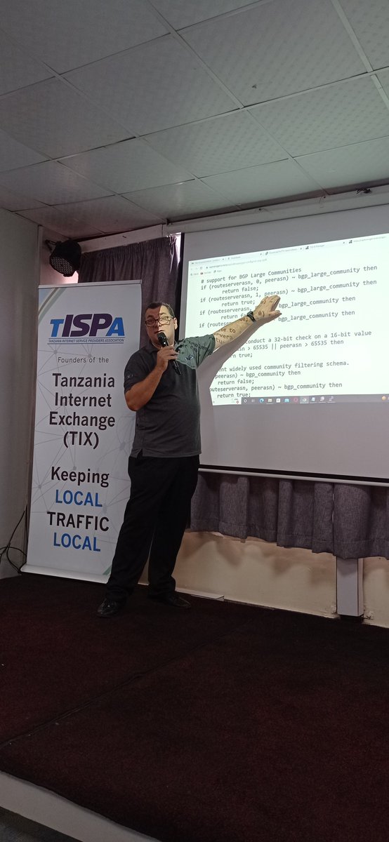 tispaixp's tweet photo. #BGPTraining #IXP #Tanzania #Internet  2nd Training workshop titled “Features of the BGP Route Servers at IXPs: not-prepending, filtering, controlling advertisements" https://t.co/Ztn7NK2OOE