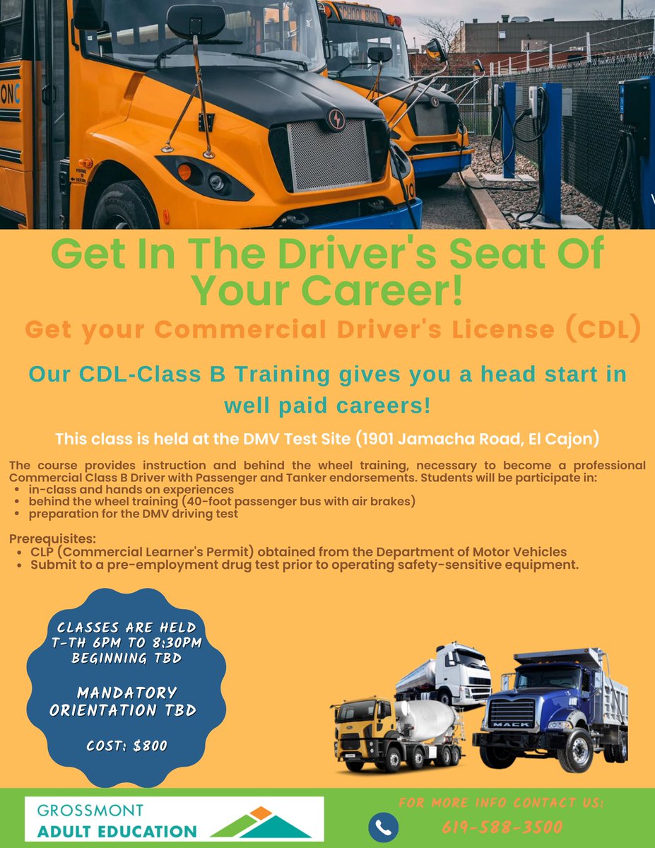 Grossmont Adult Education offers great career training options, including opportunities to EARN while you LEARN!  Check it out!