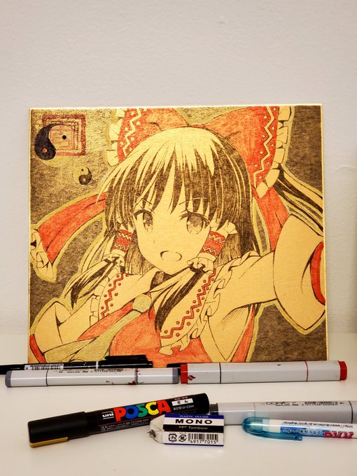 ホテルに自習室みたいなとこあったので色紙二枚描きました、コアラとカンガルーに見つめられてる 