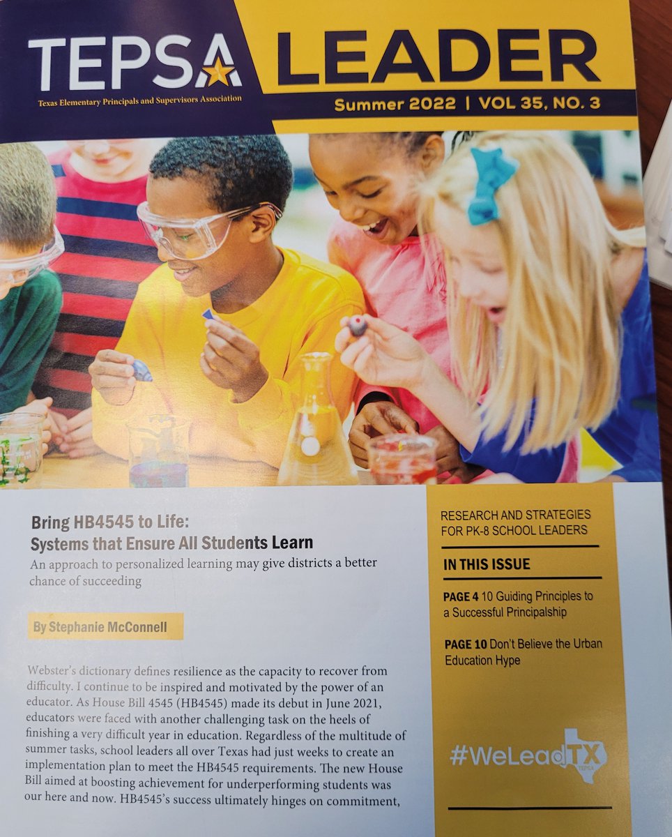 AngusMaple8's tweet photo. My recent paper, 10 Guiding Principles to a Successful Principalship - Co-authored with Dr. Richard Sorenson, is out now in TEPSA Leader (Texas Elementary Principals and Supervisors Association - Summer 2022 V. 35, No. 3. https://t.co/9p4sLa2Czf