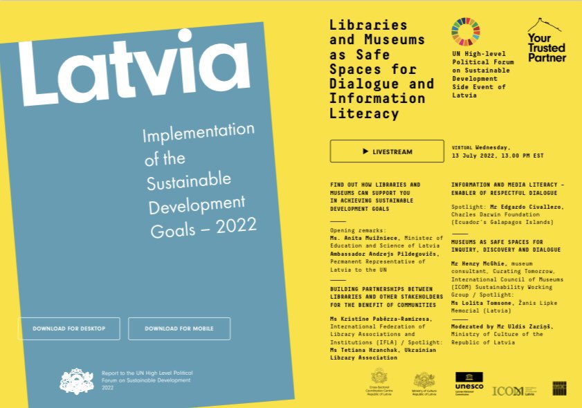 LatviaUN_NY's tweet photo. After months of preparations &amp; two weeks of discussions and presentations on #2030Agenda, including 🇱🇻Latvia’s 2nd VNR, it’s a wrap for #HLPF2022! 🎉

We look forward to working together with partners at home &amp; around the world to advance peace and #SDGs! https://t.co/VfGQcbZ09q