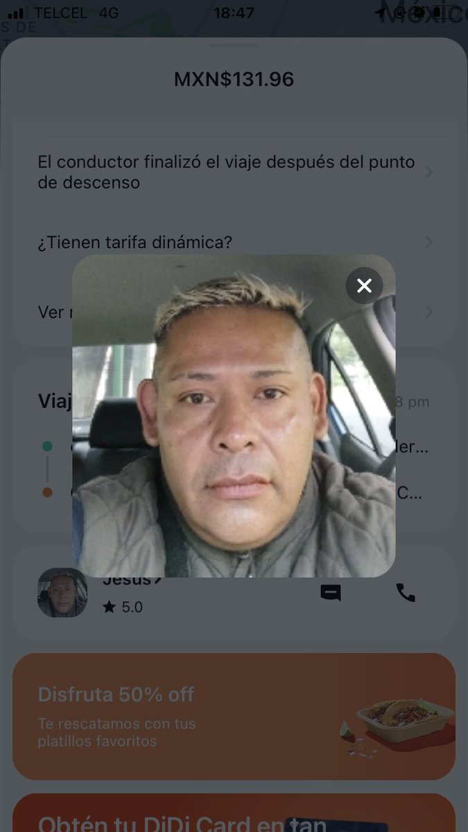 sandersmx's tweet photo. Hola @DiDi_Mexico este conductor me acaba de robar. https://t.co/feDx0j4yAx