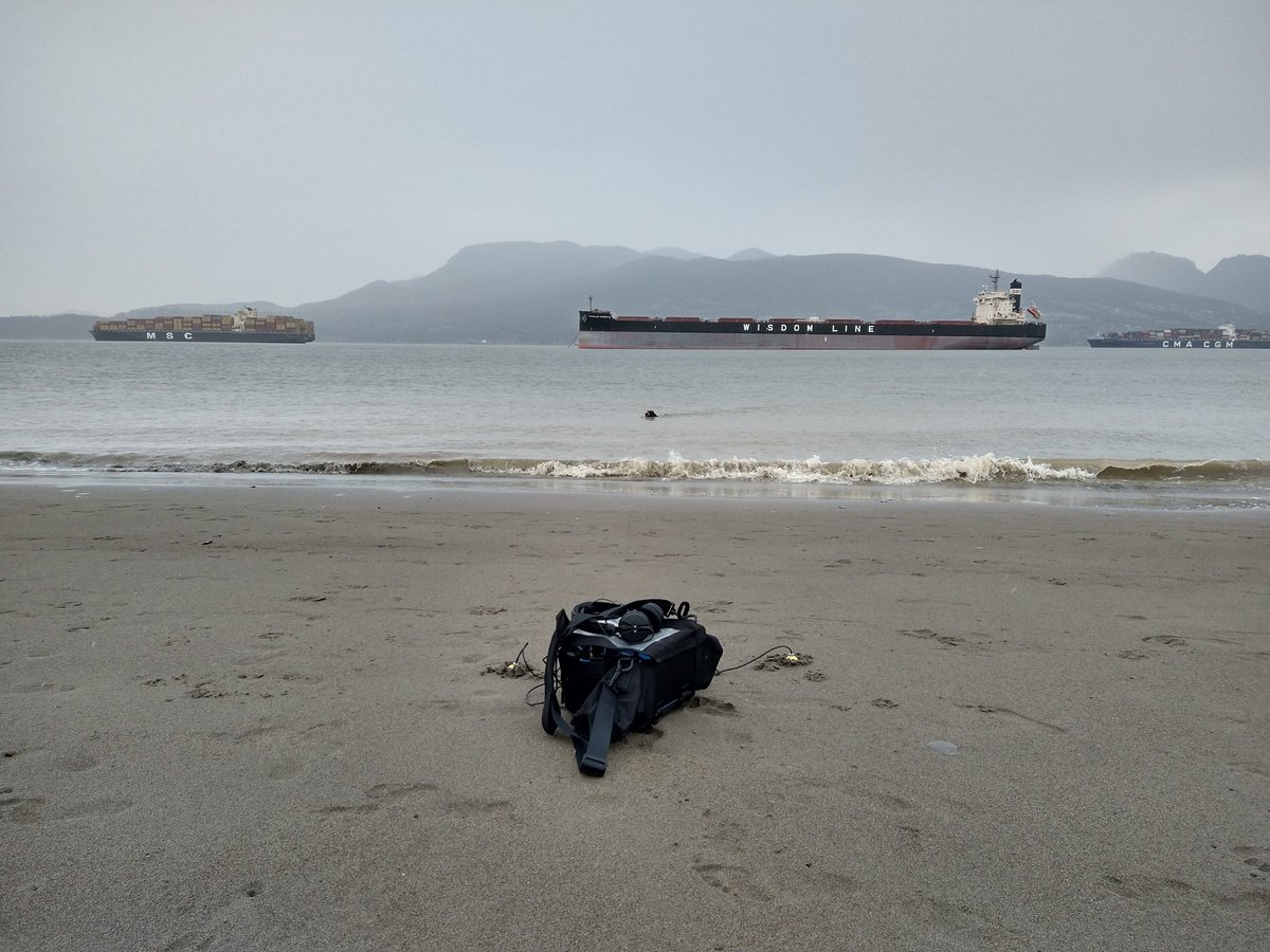 jaceksmolicki's tweet photo. Field recording during the lowest tides in Vancouver in the last decade with hydrophones and self-made geophones surprisingly well capturing the waves, raindrops and wind brushing the revealed land. #SpanishBank #Vancouver #intertidalzones #soundwalking https://t.co/8MZaPQ5sxv