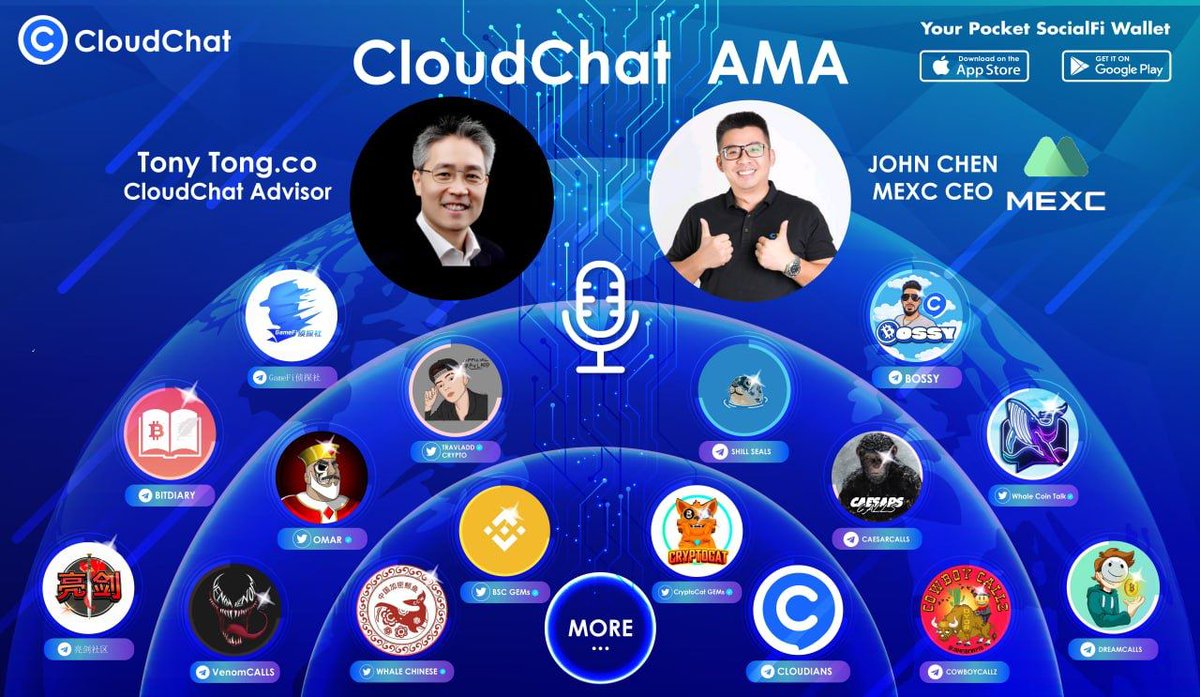 crypt_omar's tweet photo. Looking forward to this huge AMA @TonyTongHKBA @JohnChen @MEXC_Global @cctokenOfficial 

#CloudChat is a Gem 💎 https://t.co/wV0PASIpDW