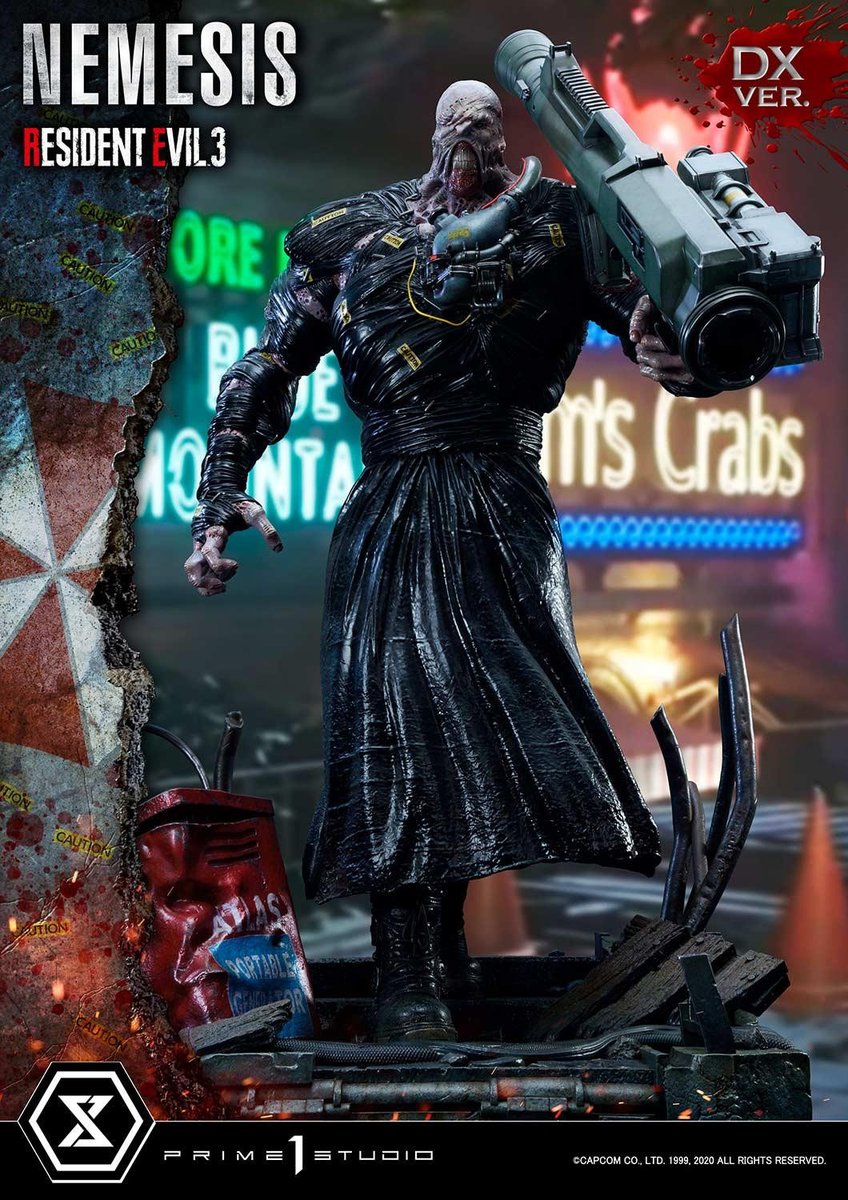 Wario64's tweet photo. Resident Evil 3 Ultimate Premium Masterline Jill Valentine &amp; Nemesis up for preorder at BBTS ($1,494.99-$1,724.99 each) https://t.co/zJUrwMcwfS

Deluxe $1,399-$1,499 Prime1Studio https://t.co/VAjUJjLNz2 https://t.co/fu2i3eqfEO