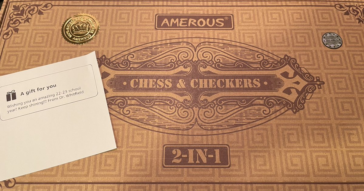 What a way to get a teacher excited to go back to school! My first #clearthelist item rec’d TODAY! 

THANK YOU, <a href="/DrJamesWhit/">Dr. James Whitfield</a>, for gifting my first chess/checkers set in hopes of teaching my <a href="/BearCreekElem/">Bear Creek</a> #GTLEAD kids to play chess &amp; start a chess club in the future! You ROCK!♥️