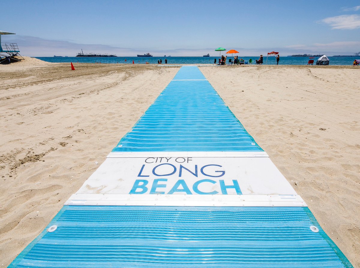 Today we celebrated the installation of the City’s first-ever beach access mats. The mats make it possible for people of all abilities to access our beaches. Find these beach access mats at 📍 Alamitos, Mother’s, and Granada beach.