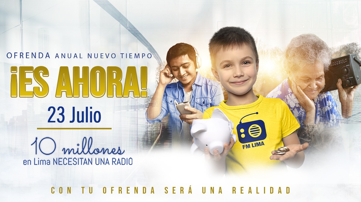 🚨#EsAhora el momento para que #Lima escuche de Jesús a través de una radio en FM 😱😱😱  ¿Te imaginas? Más de 10 millones de personas escucharán Radio Nuevo Tiempo.
🗓️Este 23 de julio participa en la #OfrendaAnualNT 🥳 y hagamos realidad este sueño 🙌🏼 📻