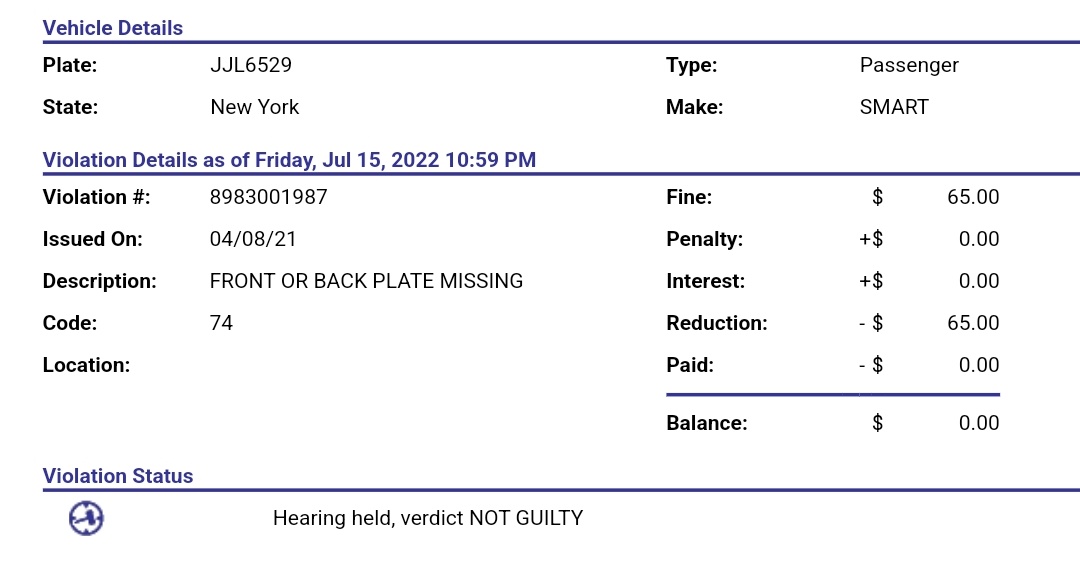 placardabuse's tweet photo. Interesting thing is that this #PlacardPerp has been ticketed on a few rare occasions for the illegal license plate cover. 

And somehow those tickets got fixed every time.

#TicketFixing
#CultureOfCorruption https://t.co/ZwFVZAQy6Y