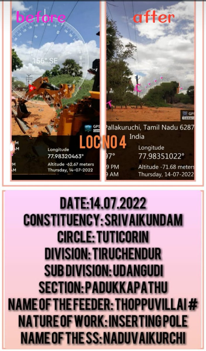 TangedcoT's tweet photo. Sir,
*Circle:Tuticorin*
Date of maintenance: .14.07.22
8. Leaned poles- 53nos
9.AB switch maintenance- 13nos 
10.Insertion of poles  - 402nos
11. Structure maintenance-5nos
12. Earthing / Guarding -6 nos
13. Strengthening of conductor - 0.62km
Total work completed -  2753nos https://t.co/89mKh5dsGs