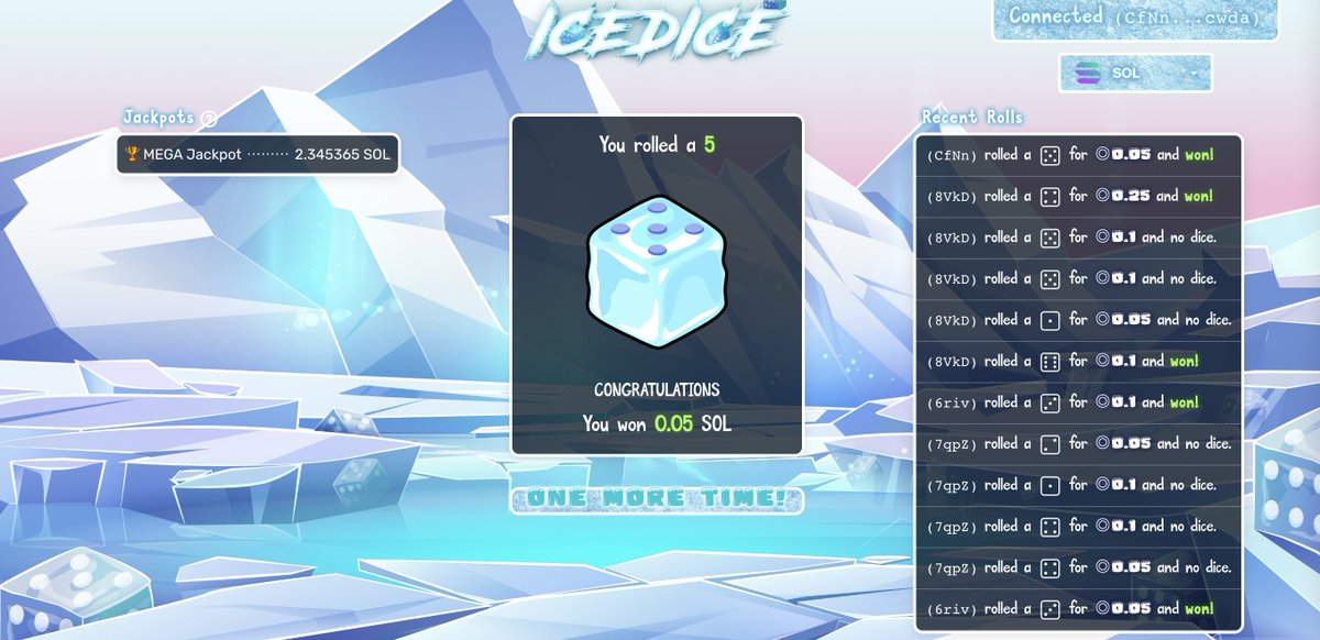 dsbcrypto's tweet photo. AYY WE SHOOTIN' CUH OH OH FIH SOL BOIII #ICEDICE @OnlyDice888 @icedice_io https://t.co/rMWaSZugW6