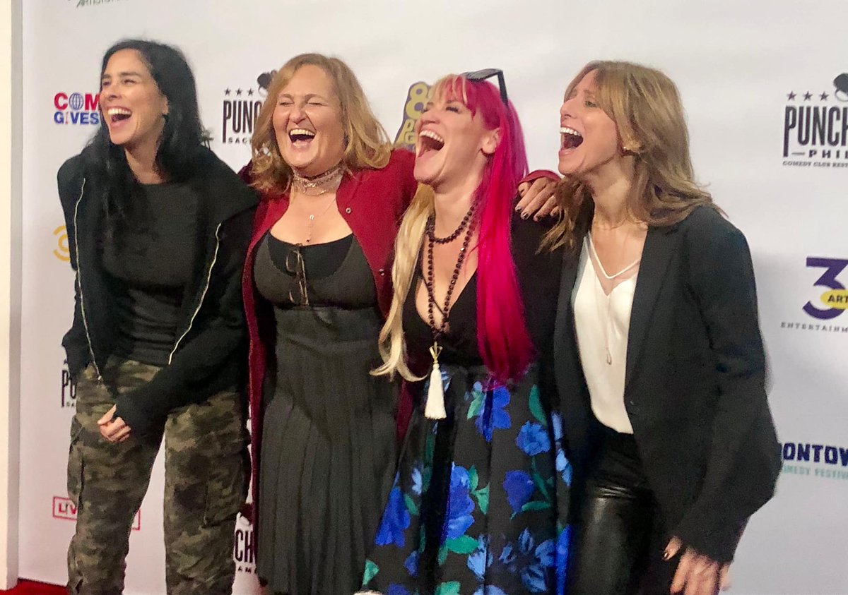 #comedygivesback co-founders <a href="/zolane/">Zoe Friedman</a> and <a href="/Jodi422/">Jodi Lieberman</a>  (here w/<a href="/SarahKSilverman/">Sarah Silverman</a> and <a href="/AmberJLawson/">AmberJLawson</a>)   discuss CGB on Sandyland, <a href="/SandraBernhard/">Sandra Bernhard</a>'s hilarious show on SiriusXM. 

Take a listen! It's on demand, just search for Sandyland in the SiriusXM app.