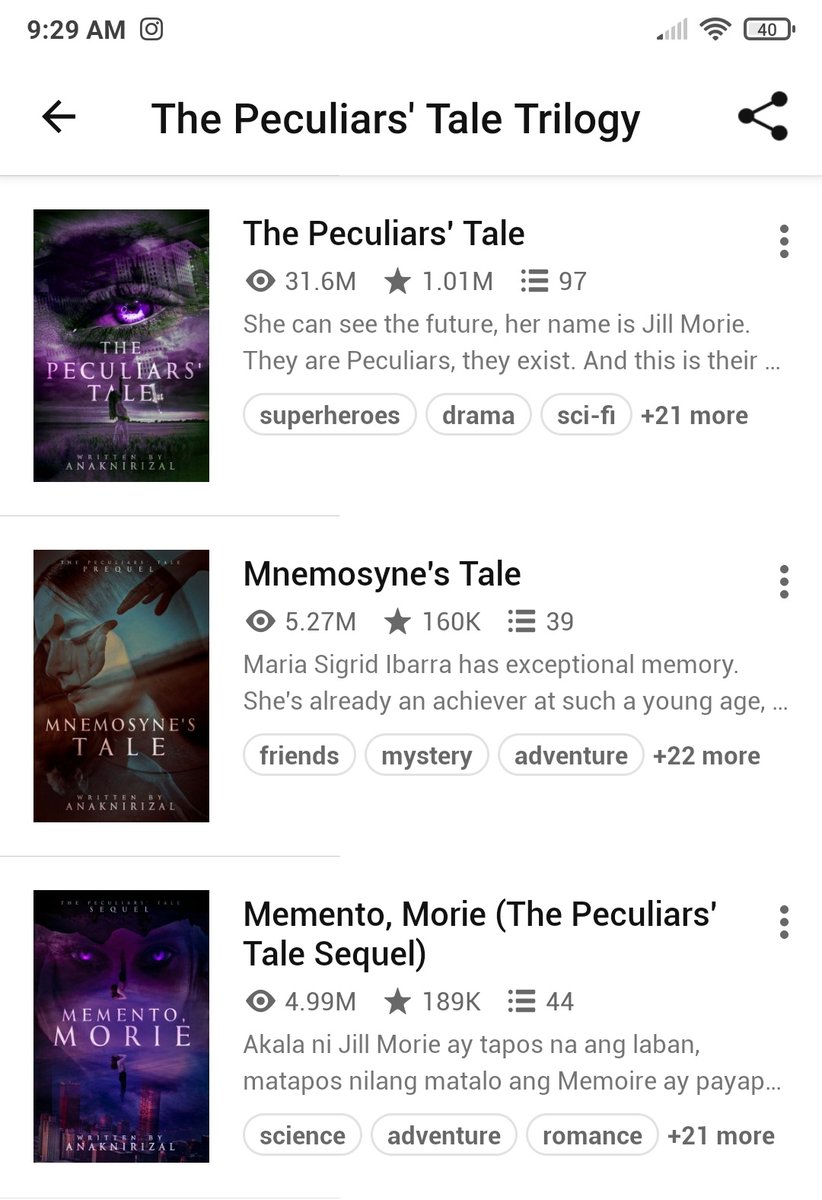 pattyloveslatte's tweet photo. Me right now reading 
The Peculiar's Tale Trilogy by @demdemidemii  😍
#ThePeculiarsTale 💜🖤✨ https://t.co/8ZQC37S0b3