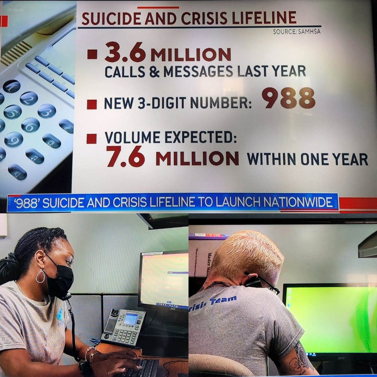 EmilyEKidd's tweet photo. #988Lifeline 
Let's fund some hands-free headsets for these hardworking folks managing this important lifeline #CorporateSponsors, I'm looking at you. @CBSEveningNews @CBSNews @amazon @elonmusk #TaxDeduction #DoGood #Community https://t.co/tIMqbiAzsW