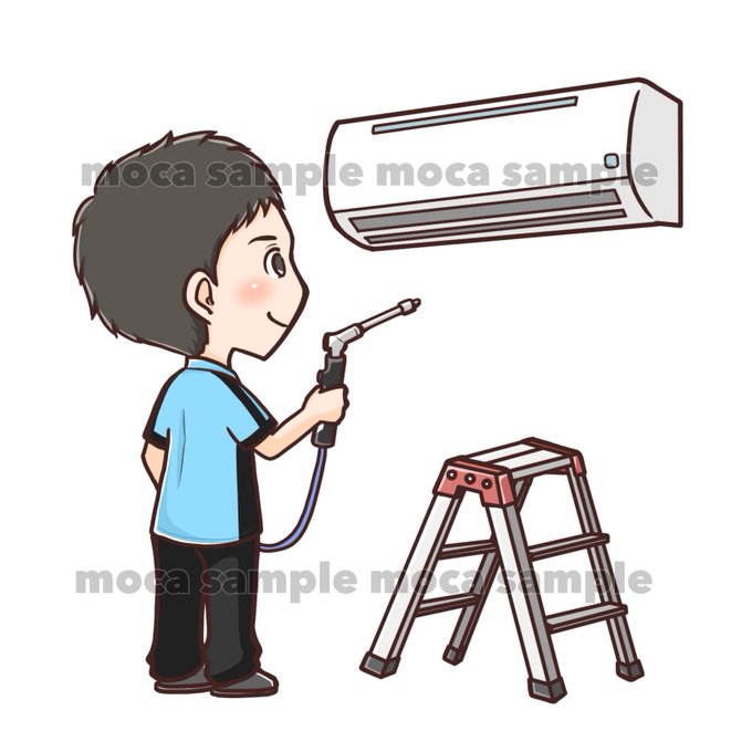 エアコンクリーニングのtwitterイラスト検索結果