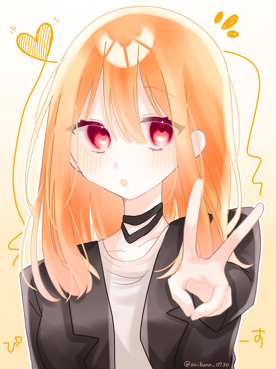 からぴち #カラフルピーチ素材 ぴーーす！！🍫🧡